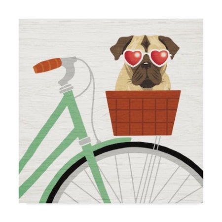 Michael Mullan 'Beach Bums Pug Bicycle I' Canvas Art,35x35